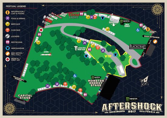 Monster Energy Aftershock Saturday performance schedule