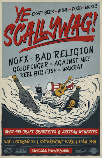 Ye Scallywag! flyer with band lineup and venue details